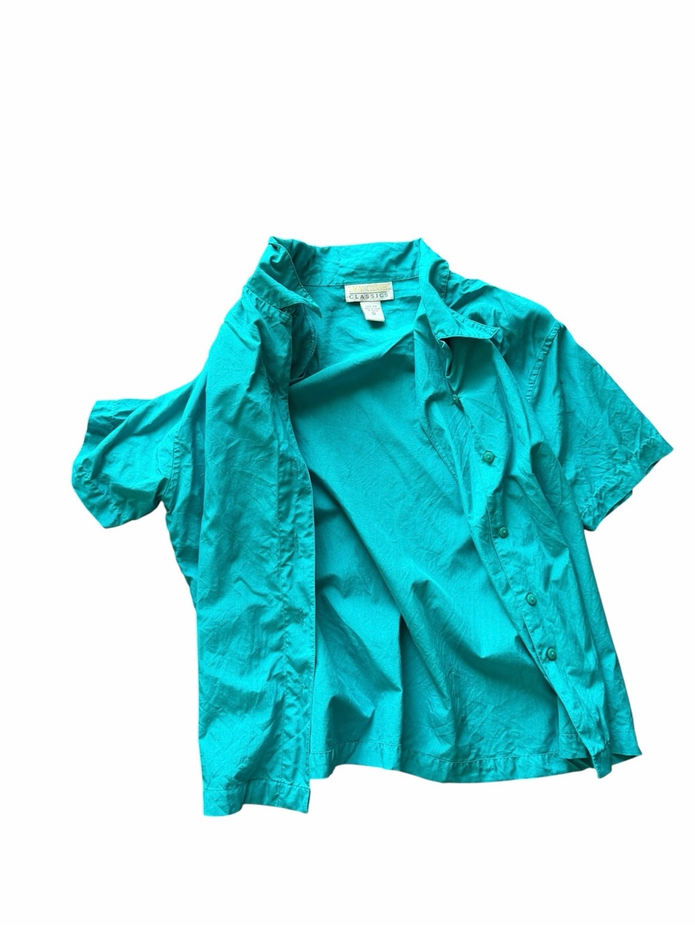 100% Silk Ivy Club Classics Teal Button-Up Shirt